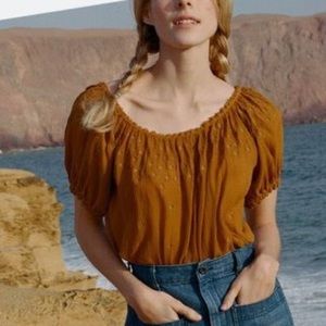 DOEN peasant top. Size large. 100% cotton.